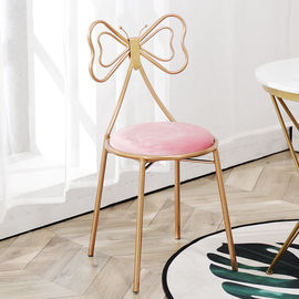 Cadeiras modernas luxuosas da sala de jantar com couro dado forma borboleta Seat do quadro do metal