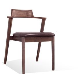 Cadeiras confortáveis da madeira maciça do couro do plutônio para o uso da barra/restaurante de café