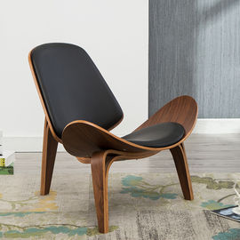 As cadeiras modernas da madeira maciça do lazer com branco/preto colorem os assentos de couro