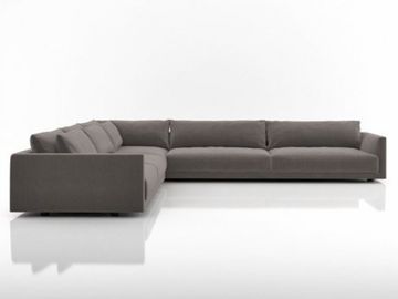 Estilo feito-à-medida cinzento em forma de L do italiano dos sofás da tela da sala de visitas da mobília
