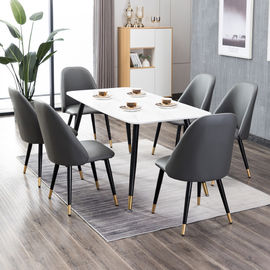 Cadeiras altas luxuosas da sala de jantar do couro traseiro com os pés do metal personalizados