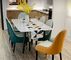 Mobília luxuosa moderna da mesa de jantar superior de mármore com pés de aço inoxidável