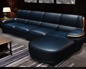 Sofá secional de couro luxuoso da mobília da parte alta do sofá para a sala de visitas